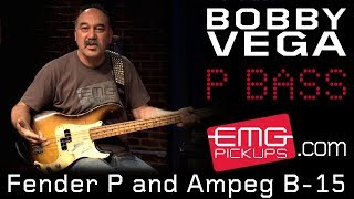 Bobby Vega talks Fender P Bass and Ampeg B15 on EMGtv [upl. by Knitter424]