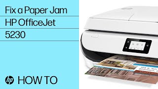 Fix a Paper Jam  HP OfficeJet 5200 5230 Printers  HP [upl. by Whalen746]