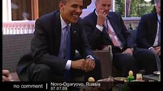 Obama amp Putin sharing a traditional Russian breakfast  No comment [upl. by Weinhardt]