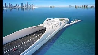 The Doha Sharq Crossing  Qatar Extraordinary Mega Project  Most Beautiful Bridge In Middle East [upl. by Alvita]