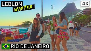 Walking in Leblon 🇧🇷 from Dias Ferreira Street to the Beach  Rio de Janeiro Brazil 【4K】2021 [upl. by Nnyl]