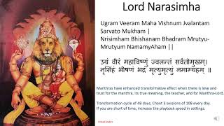 Ugram Veeram MahaVishnum Lord Narasimha Mantra [upl. by Oenire]