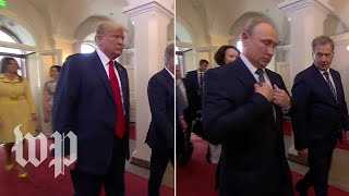 Trump Putin arrive at Helsinkis Presidential Palace for summit [upl. by Banyaz577]