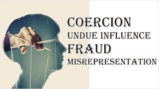 Coercion Undue Influence Fraud Misrepresentation  Indian Contract Act 1872  Law Guru [upl. by Emili572]