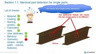 14 Numbering Identical part detection in Advance Steel 2018 [upl. by Aneeres]