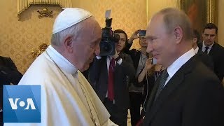 Russian President Putin Meets Pope Francis in the Vatican [upl. by Prussian]