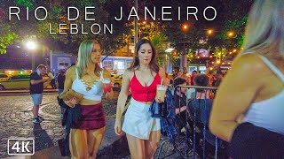 🇧🇷 Leblon Nightlife  Rio de Janeiro Brazil  4K UHD [upl. by Yoko]