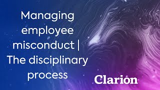 Managing employee misconduct  The disciplinary process [upl. by Emelina]