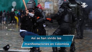 Protestas en Colombia los videos más impactantes durante los enfrentamientos [upl. by Chute]