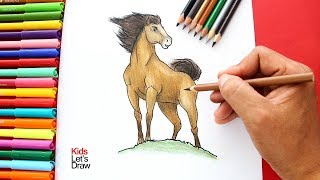 Cómo dibujar un CABALLO de manera fácil  How to draw a Horse easy [upl. by Sugna]