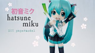 DIY Hatsune Miku paper figure step by step tutorial [upl. by Layap435]