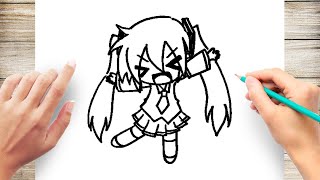 How to Draw Hatsune Miku Vocaloid Anime [upl. by Champ]