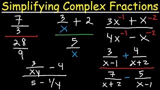 Algebra  Simplifying Complex Fractions [upl. by Caldera]