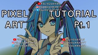 Minecraft Pixel Art Tutorial  Hatsune Miku Part 1 [upl. by Mlawsky685]