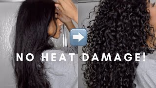 How to Straight to Curly  NO HEAT DAMAGE [upl. by Rramo]