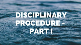 DISCIPLINARY PROCEDURE [upl. by Huang]