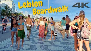 ðŸ‡§ðŸ‡· LEBLON BEACH boardwalk Walking Tour 4K  Rio de Janeiro Brazil [upl. by Soma462]