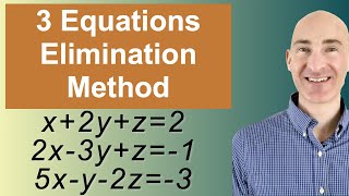 Solving Systems of 3 Equations Elimination [upl. by Nilahs]