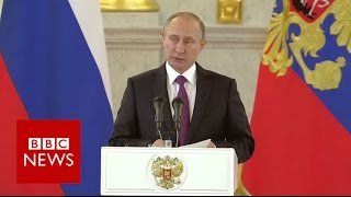 Vladimir Putin congratulates Donald Trump  BBC News [upl. by Birck]