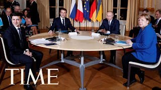 Russia President Putin And Ukraine President Zelensky Sit Down For Peace Talks For First Time  TIME [upl. by Pembroke149]