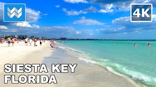 4K Siesta Key Beach in Florida USA  Spring Break Walking Tour Vlog amp Vacation Travel Guide 🎧 [upl. by Zelle]