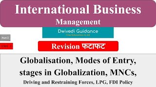 2  International Business Management  Globalization Modes of Entry MNC Stage in Globalization [upl. by Ninehc]