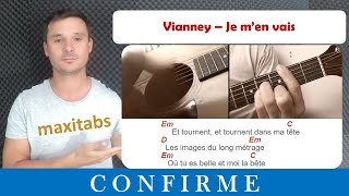 Tuto guitare Vianney  Je men vais Accords et paroles [upl. by Laverna]