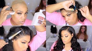 VERY DETAILED Lace Frontal Wig Install  Stocking Cap Method  Cutting The Lace  Charlion Patrice [upl. by Adav]