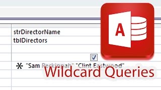 Wildcard Characters in Query Design Access [upl. by Amme]