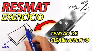 ResMat  Tensão de Cisalhamento  Exemplo [upl. by Olympium]