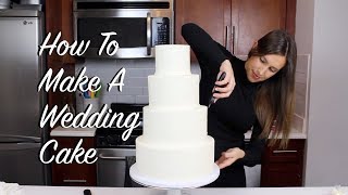 How To Make A Wedding Cake At Home  CHELSWEETS [upl. by Alicec]