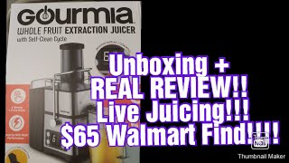 Gourmia whole fruit extraction juicer with selfclean cycle UNBOXING REVIEW amp LIVE JUICING [upl. by Maribelle]