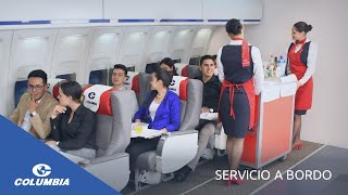 SERVICIO A BORDO  AVIACIÓN COMERCIAL  COLUMBIA [upl. by Toblat]