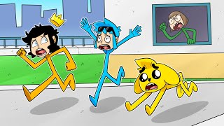 ¡LOS COMPAS ESCAPAN DE LA ESCUELA 🏃‍♀️🏫 ANIMACIÓN STICKMAN [upl. by Ettenauq825]