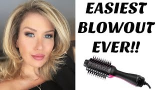 EASIEST BLOWOUT EVER REVLON ONE STEP HAIR DRYER AND STYLER REVIEW  DEMO [upl. by Atenaz876]