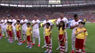 Spain vs Chile World Cup 2014 National Anthems [upl. by Schonfeld]