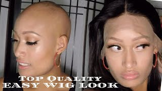 Flawless Bob Lace Frontal Wig Install on bald scalp Alopecia [upl. by Namijneb]