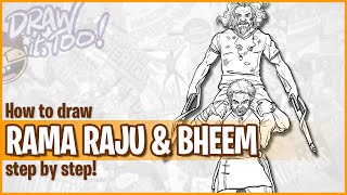 How to Draw RAMA RAJU amp BHEEM RRR  Narrated StepbyStep Drawing Tutorial [upl. by Nnylyar20]