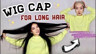 HOW TO PUT ON A WIG CAP FOR LONG HAIR Wig cap tutorial  Wig 101 MaiAnh Nguyen [upl. by Mercado]