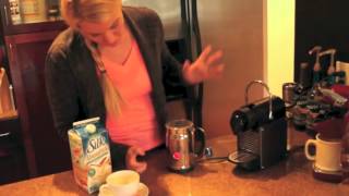 Nespresso Aeroccino Plus Frother Review Frothing Almond Milk [upl. by Adnilasor349]